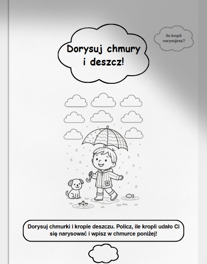 Karta pracy – "Moje zabawy w deszczowy dzień"