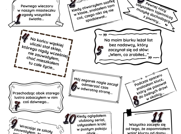 Kreatywne pisanie: Zestaw 12 plansz ćwiczeniowych dla szkoły podstawowej