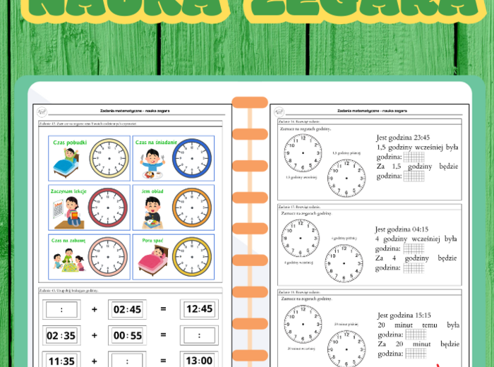 50 zadań matematycznych do nauki zegara