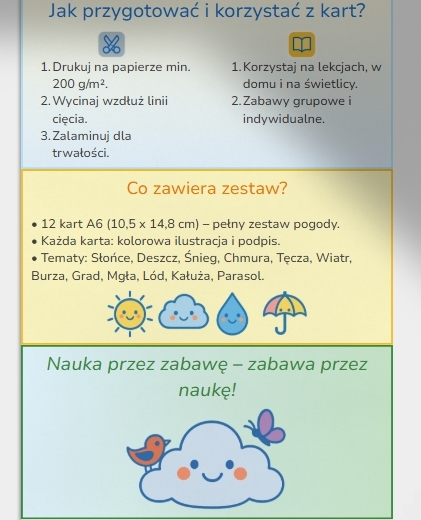 Karty Obrazkowe „Pogoda”