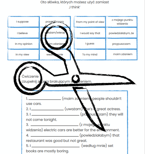 ANGIELSKI- wyrażanie opinii