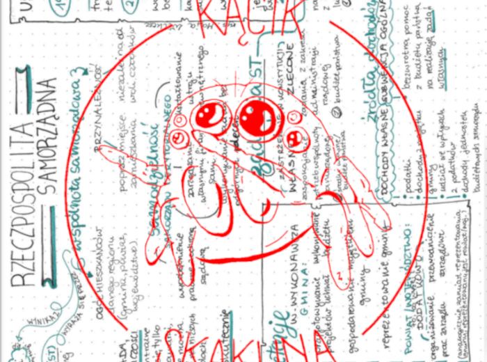 Rzeczpospolita samorządna - rysnotka / sketchnotka / notatka - HiT / WOS / HISTORIA