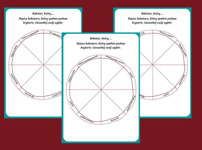 BOHATER, KTÓRY... - układanka - karta pracy - powtórka - klasy 4-8