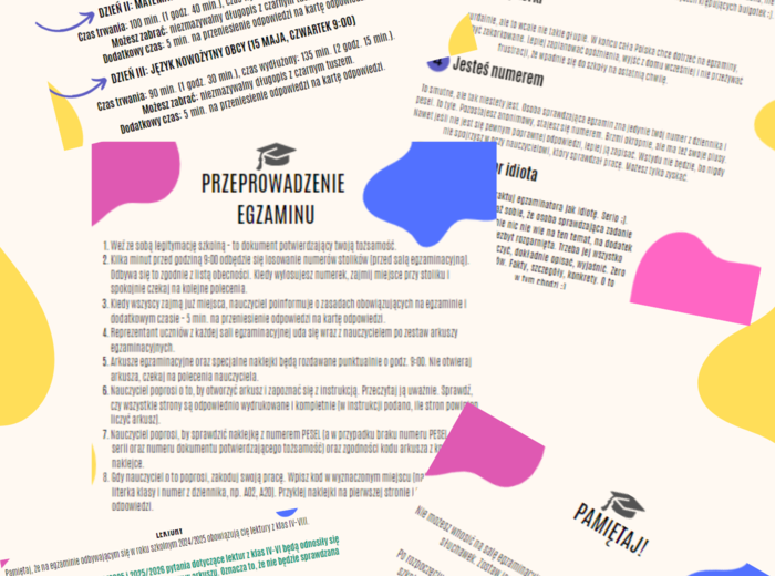 Egzamin ósmoklasisty 2024/2025 - ściągawka dla nauczycieli, uczniów, rodziców