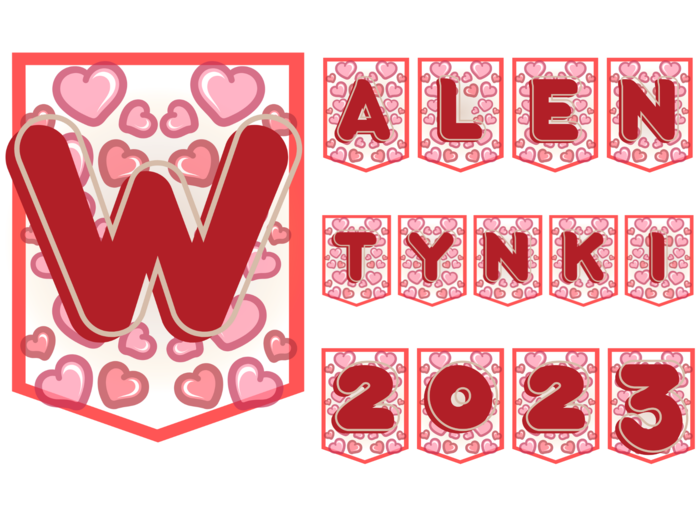Walentynki - Napis, girlanda