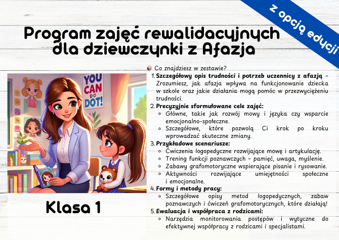 Program zajęć rewalidacyjnych dla uczennicy z afazją