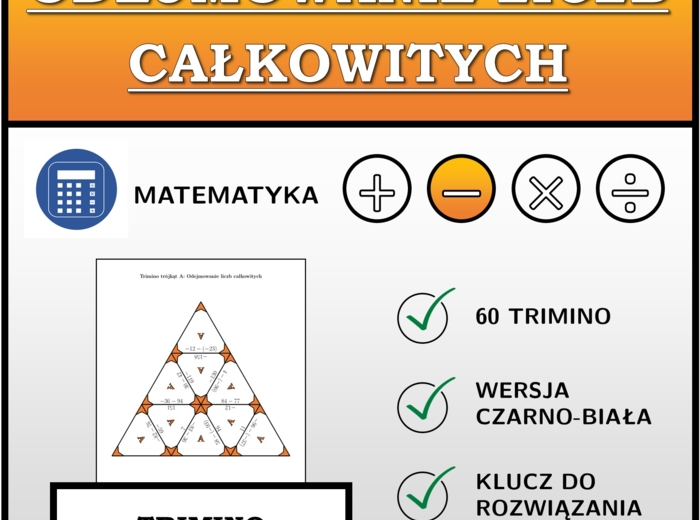 Trimino - Odejmowanie liczb całkowitych | matematyka