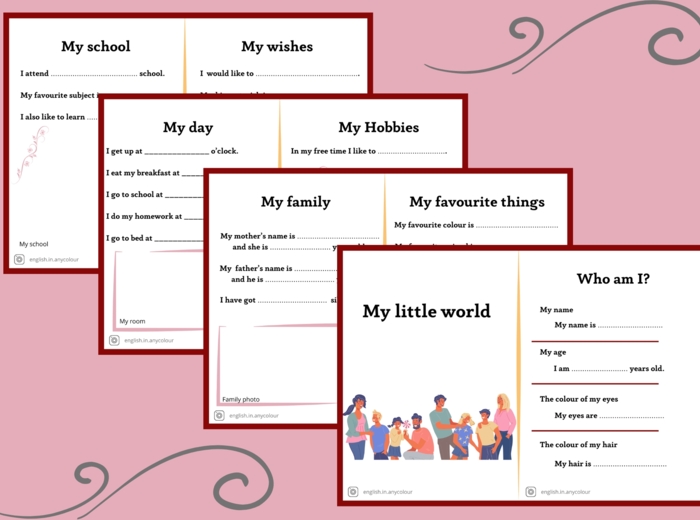 Angielski – Mini książeczka do uzupełniania „My little world”, poziom A1