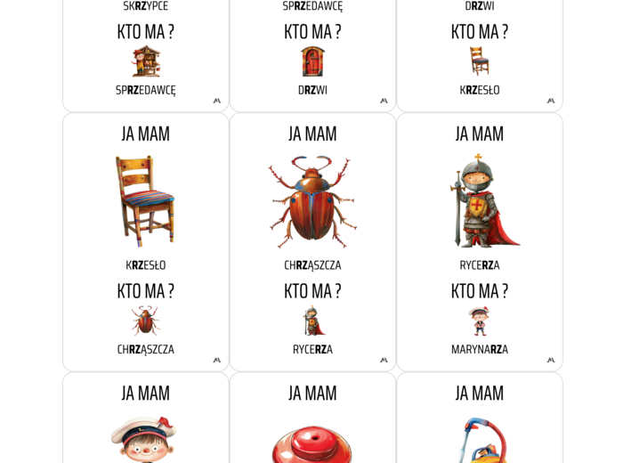 Ja mam ... Kto ma ...? - wyrazy z rz