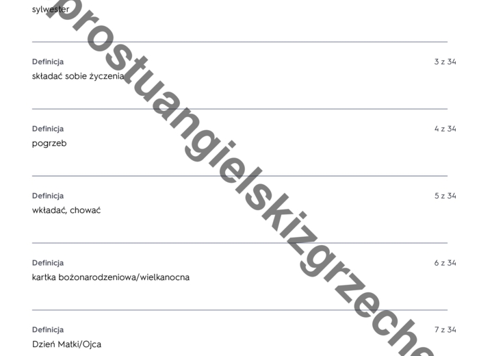 Repetytorium dla szkoły podstawowej cz. 1 (Pearson) – Unit 3 Życie prywatne – testy