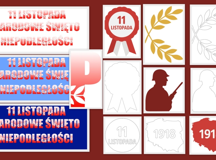 Święto niepodległości - napis plus szablony