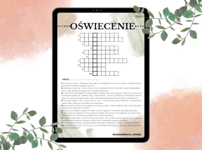 Krzyżówka - oświecenie