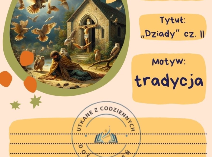 Karty graficzne- motywy literackie w lekturach: Latarnik, Balladyna, Dziady cz. II, Reduta Ordona, Świtezianka, Pan Tadeusz