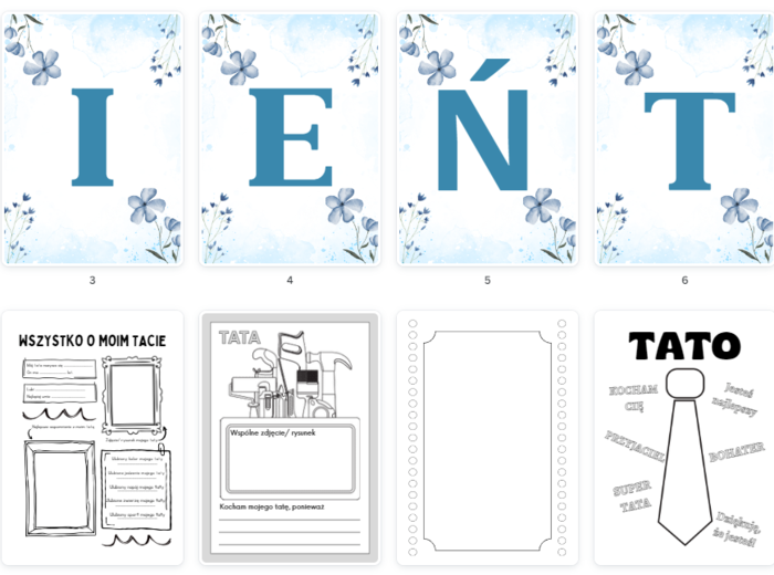 DZIEŃ TATY - GIRLANDA, PRACA WŁASNA