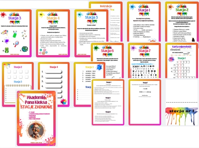 STACJE ZADANIOWE Akademia Pana Kleksa Jan Brzechwa