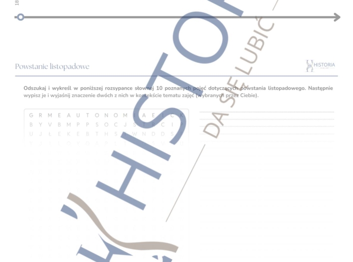 Karta pracy - Powstanie listopadowe