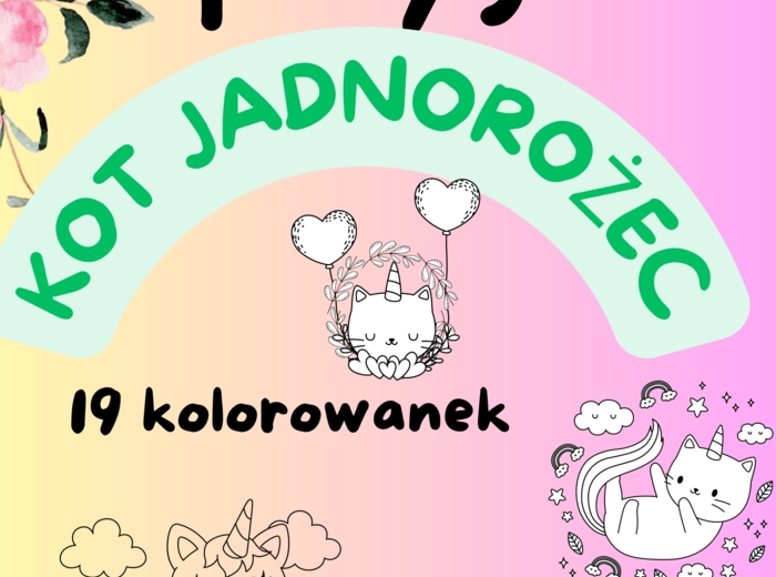 Kolorowanki Kot Jednorożec