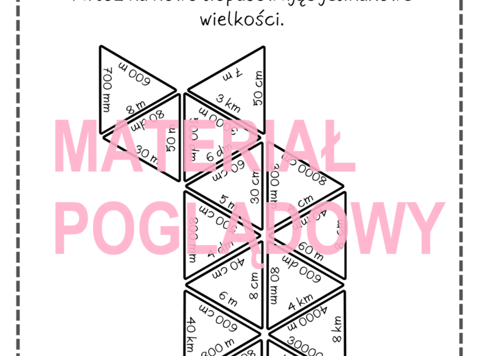 TRIMINO - zamiana jednostek długości (bez ułamków i wyrażeń dwumianowanych)