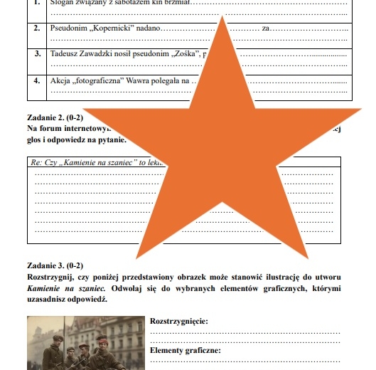 "Kamienie na szaniec" sprawdzian z problematyki