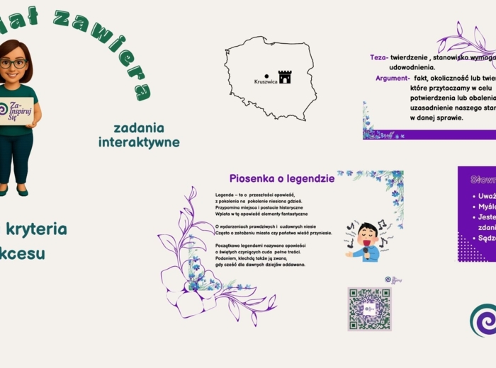 Legendy w kl. IV-VI - scenariusze lekcji , karty pracy