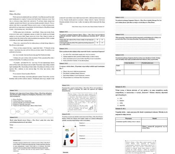 Arkusz egzaminacyjny nr 5, "Chłopcy z Placu Broni", egzamin ósmoklasisty + klucz odpowiedzi