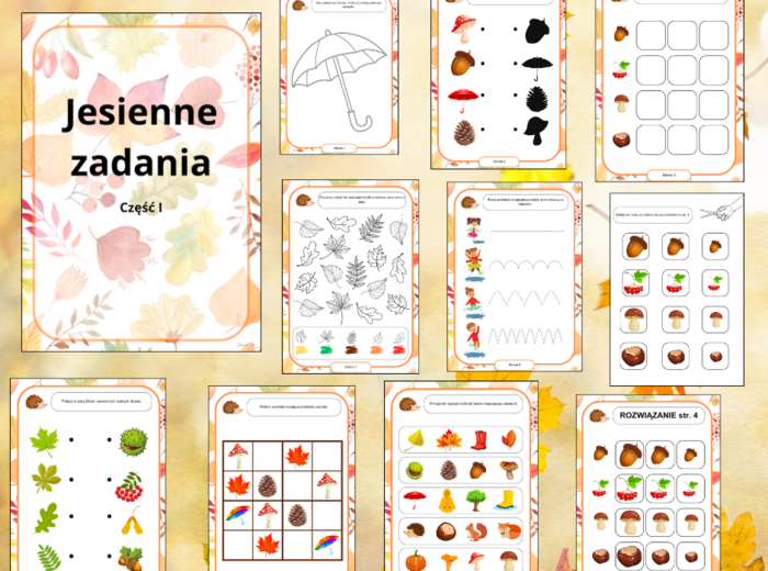 Jesienne karty pracy dla przedszkolaków