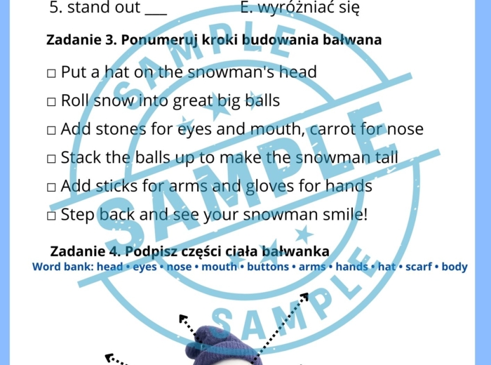 Let's make a snowman - Zimowa karta pracy
