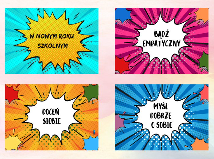 Motywacja na nowy rok szkolny -materiały na gazetkę.