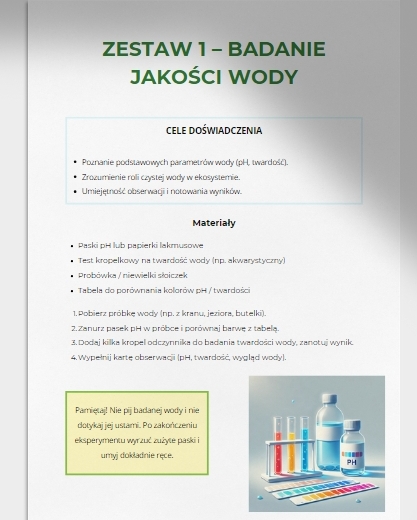 Przenośne „eko-lab”. Badanie jakości wody. Wytwarzanie energii z owoców.