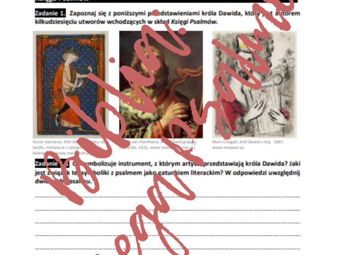 Matura: Biblia (Księga Psalmów) *ZBIÓR ZADAŃ MATURALNYCH* – aktualne wymagania 2024/2025