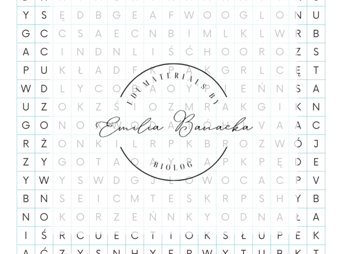 Wykreślanka "Biologia - nauka o życiu."