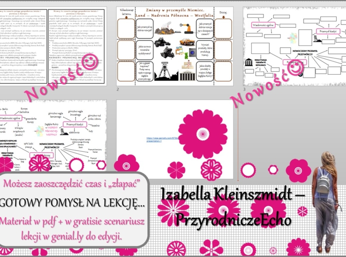 Pomysł na lekcję/karta pracy/stacje zadaniowe/notatki/ materiał do lekcji do tematu „Zmiany w przemyśle Niemiec” w pdf. W gratisie niekomercyjny scenariusz lekcji/pomysł na lekcję w programie genial.ly do edycji. Geografia 6. Dział „Sąsiedzi Polski”.