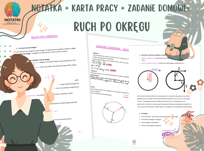Notatka + zadania z odpowiedziami: Ruch po okręgu