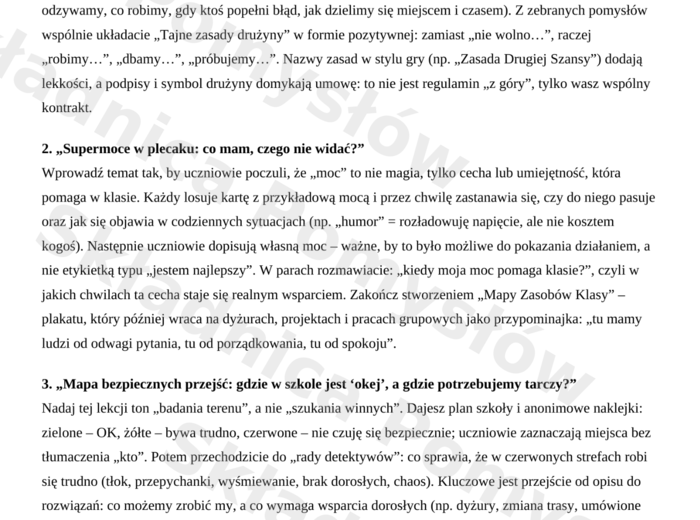 Klasa 4 - godziny wychowawcze | 40 tematów z krótkim omówieniem (plan na cały rok) | zajęcia z wychowawcą