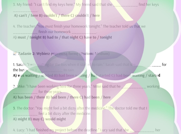 Mowa zależna w języku angielskim – kompleksowy materiał dydaktyczny