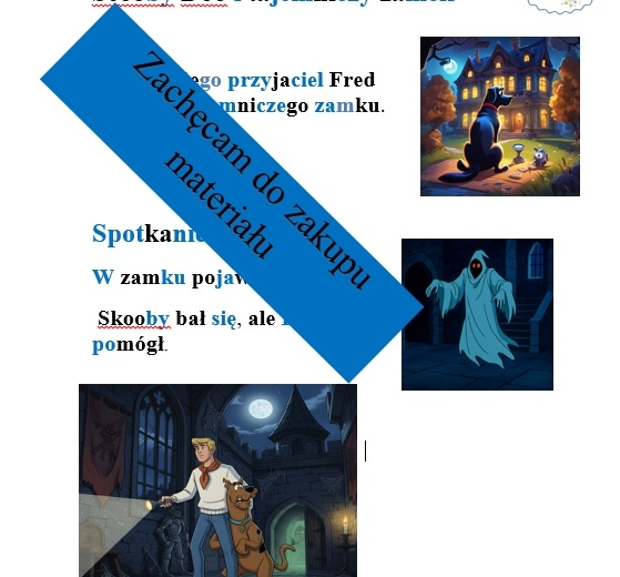 Nauka czytania sylabami - opowiadanie Scooby Doo i tajemniczy zamek👻