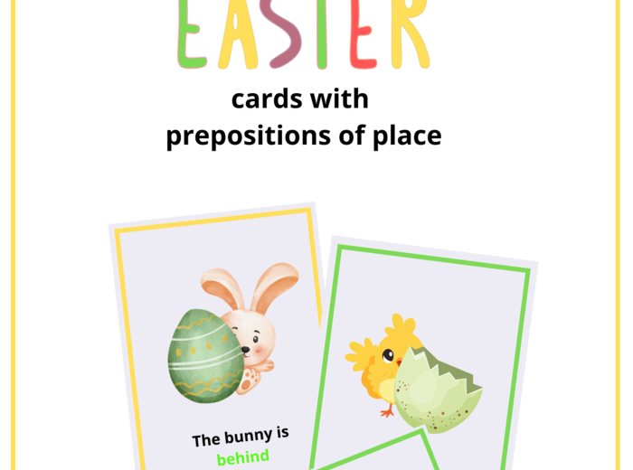 Easter Bunny/Chick Cards with Prepositions of Place