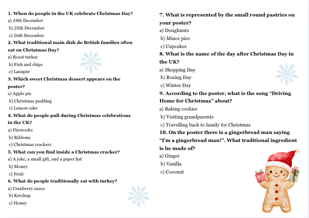 🎄 Mega Zestaw „Merry Christmas” po angielsku! 47 stron: Gazetka + Quiz + Listening+Odpowiedzi🎄