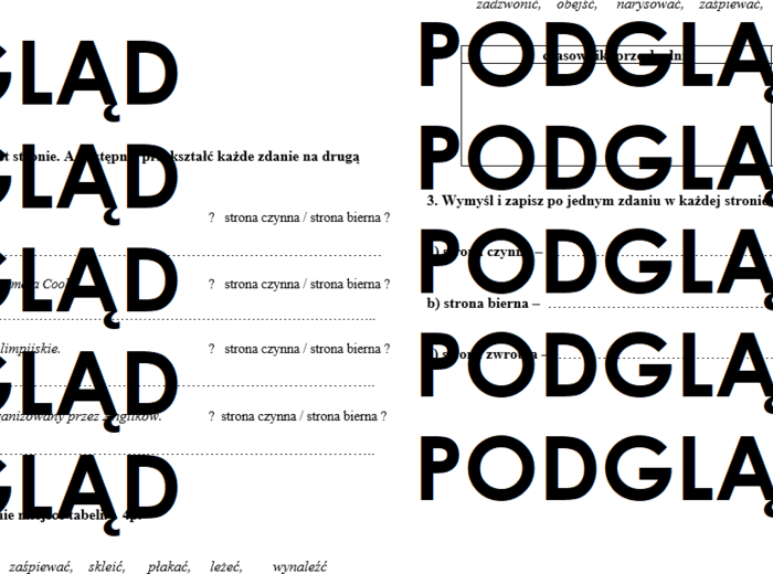 Strony czasownika - sprawdzian, kartkówka dla klasy 6 - strona czynna, bierna, zwrotna czasownika