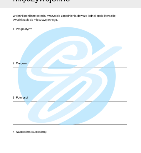 Dwudziestolecie Międzywojenne – Najważniejsze Zagadnienia – Karty Pracy dla Maturzystów