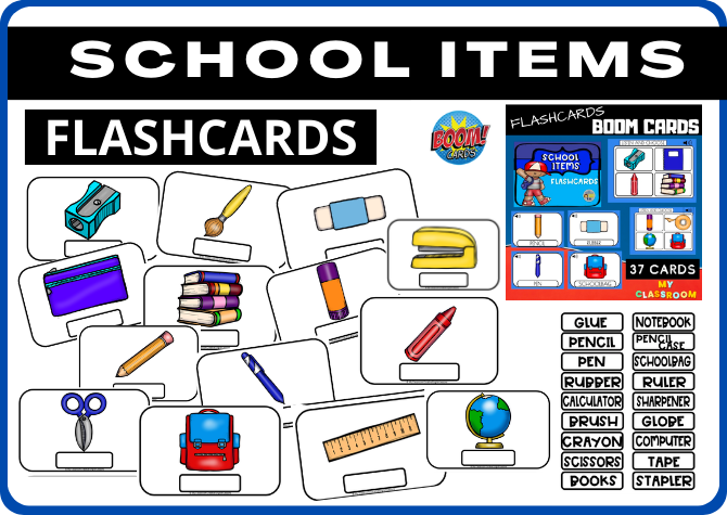 SCHOOL ITEMS - FLASCHCARDS