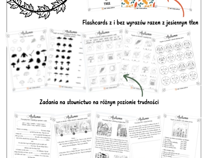 Autumn - zestaw materiałów jesiennych do nauki j. angielskiego