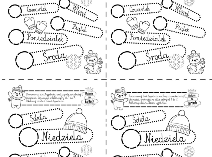 Zimowe odliczanie z zadaniami - klasa 1 szkoła podstawowa