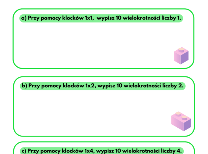 Wielokrotności liczb - Międzynarodowy Dzień Klocków