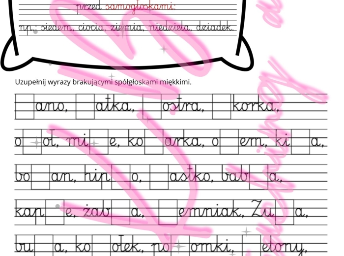 Spółgłoski miękkie - klasa 2