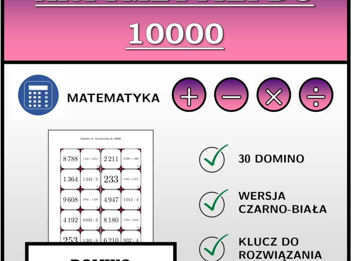 Domino - Arytmetyka do 10000 | matematyka