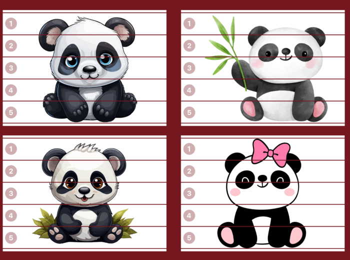 DZIEŃ PANDY – puzzle – biblioteka – świetlica – przedszkole – 12 wersji