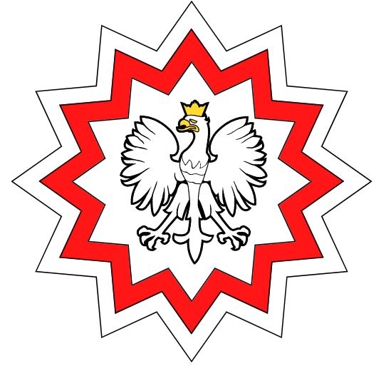 Kotylion biało-czerwony - gwiazdka