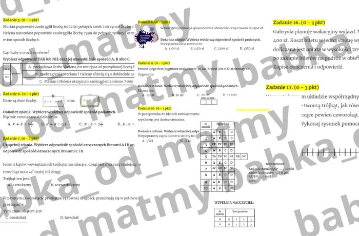 Próbny egzamin ósmoklasisty - matematyka NA DOBRY START!