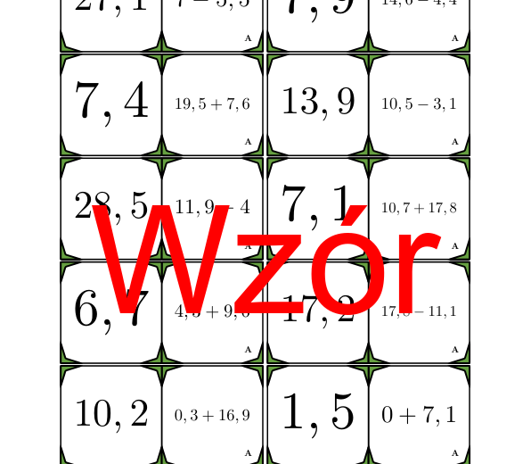 Domino - Dodawanie i odejmowanie liczb dziesiętnych | matematyka
